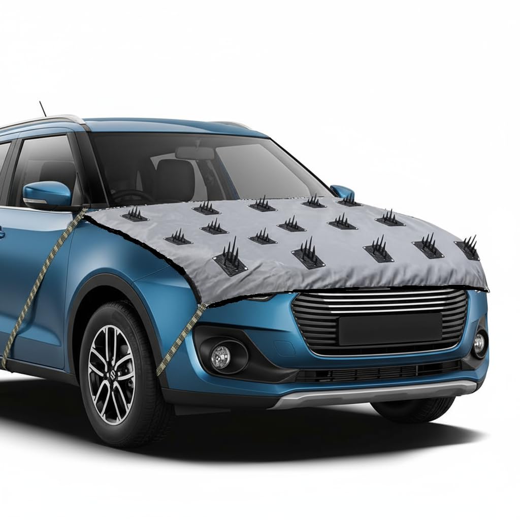 NETYLON Car Bonnet Spike Cover – Anti Dog & Anti Monkey Protection Guard | Spiked Safety Shield for Cars | Prevent Paw Marks, Scratches & Sitting | Universal Fit