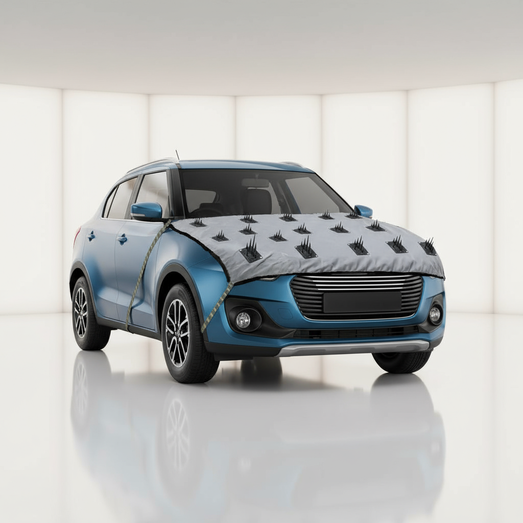 NETYLON Car Bonnet Spike Cover – Anti Dog & Anti Monkey Protection Guard | Spiked Safety Shield for Cars | Prevent Paw Marks, Scratches & Sitting | Universal Fit